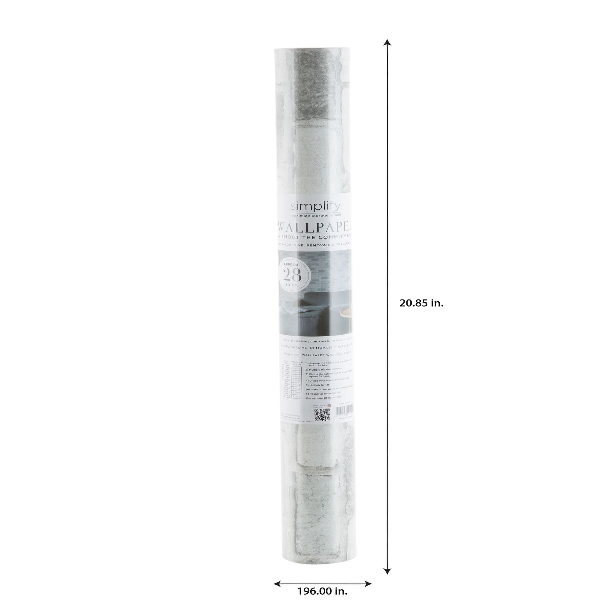 Simplify Gray Brick Adhesive Wallpaper